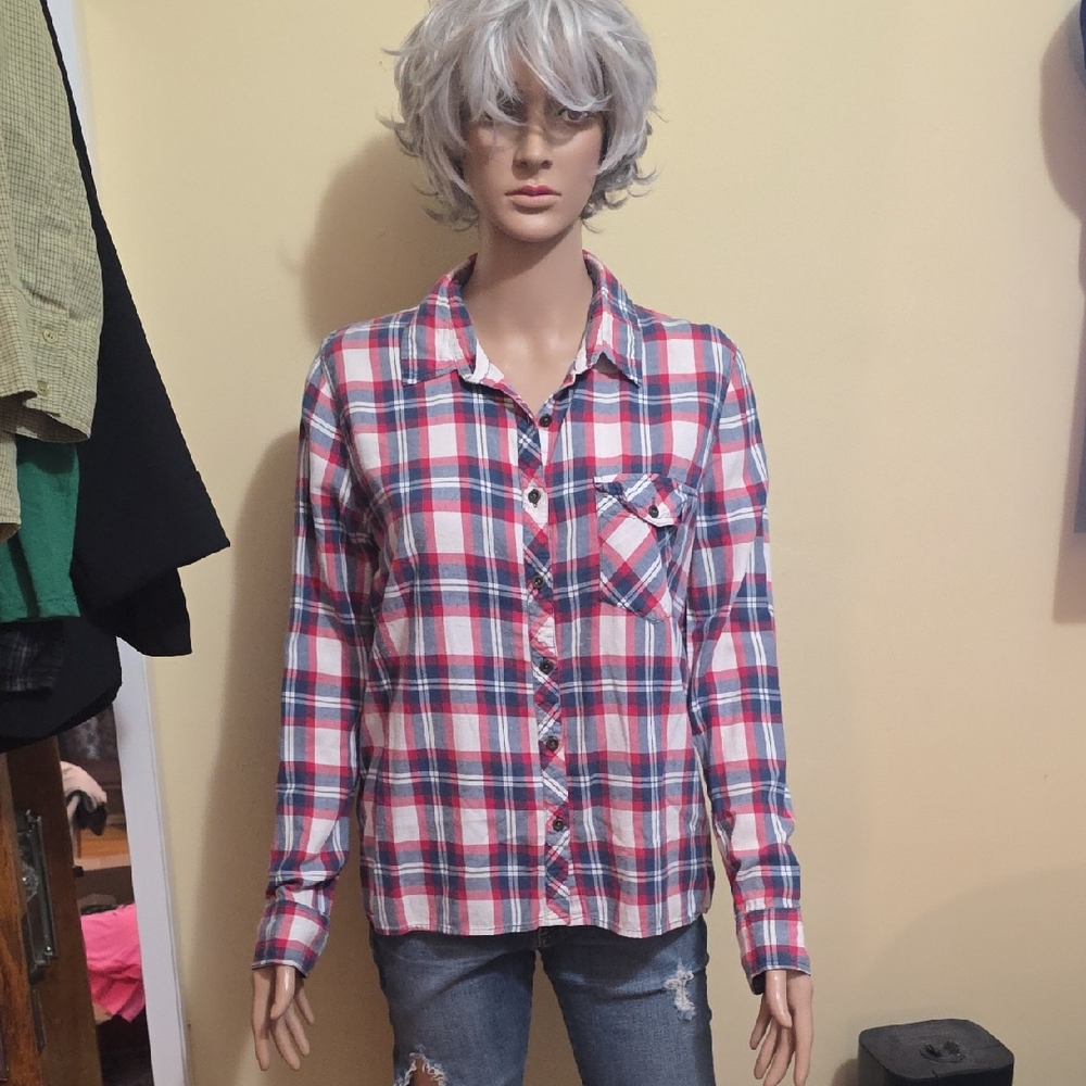 Plaid Button-Up Shirt